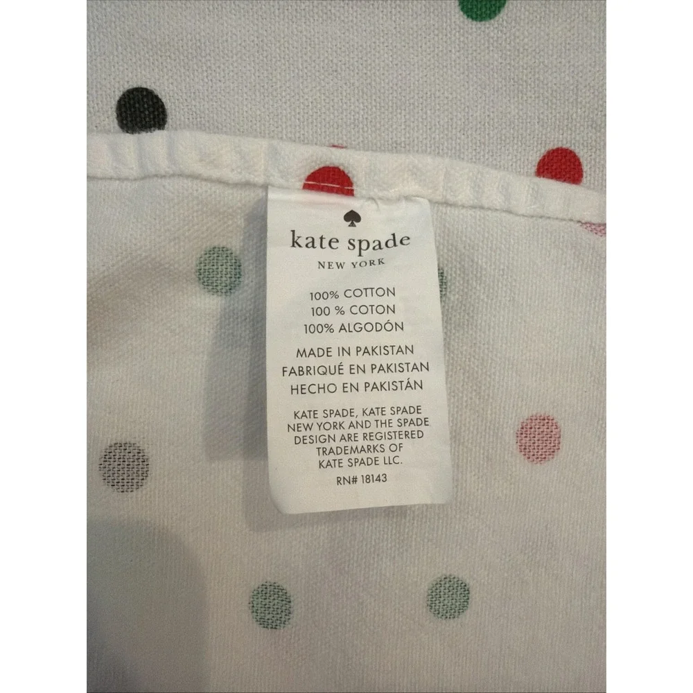 Kate Spade CONFETTI Multi Color Polka Dot Cotton Tablecloth 68